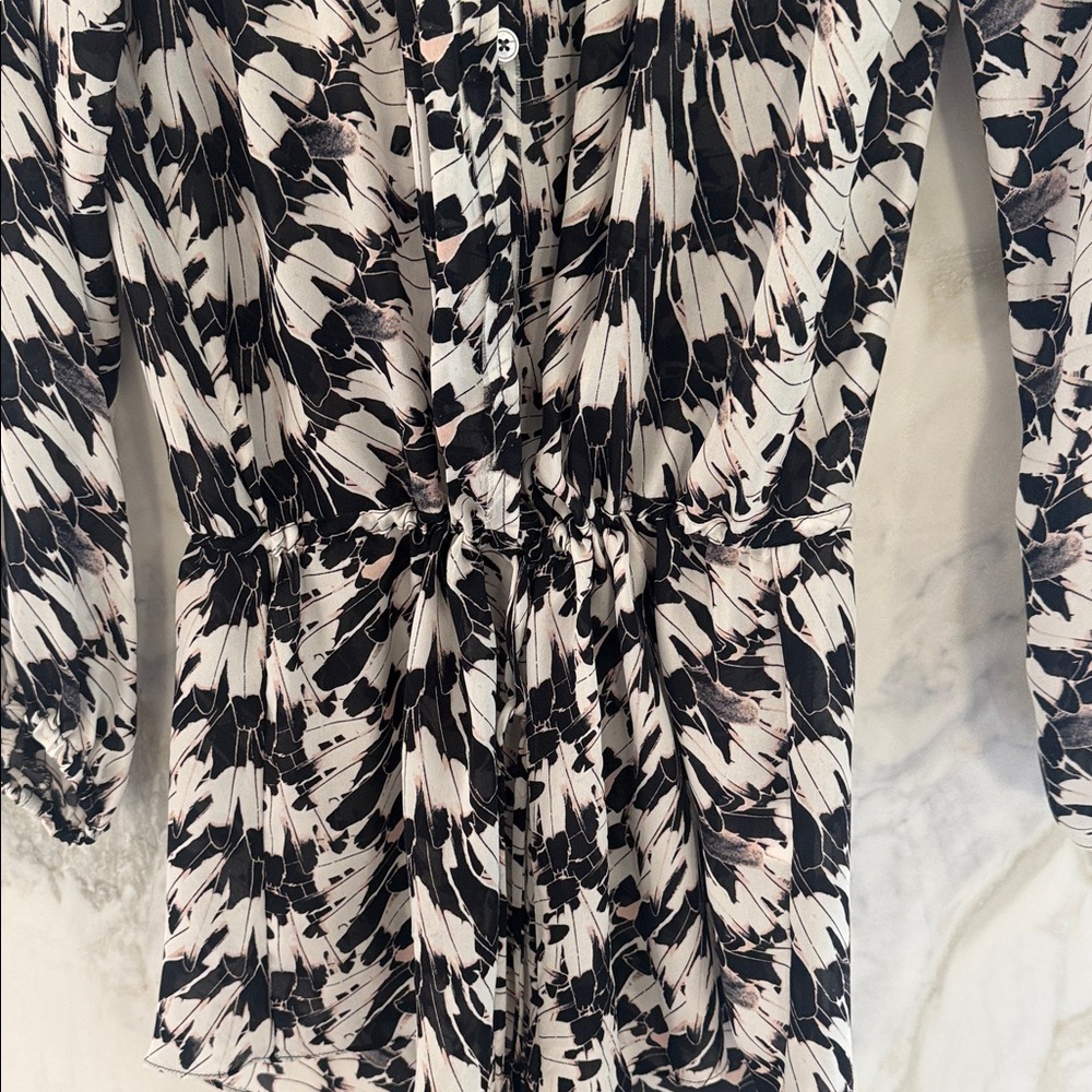 Loveshackfancy Black And White Patterned Romper - image 4